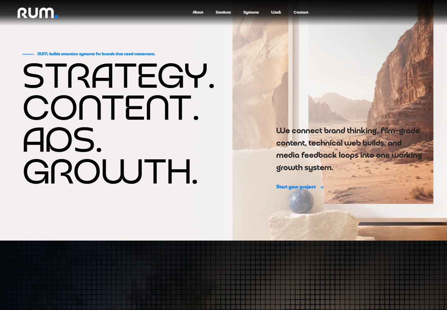 RUM Marketing Agency — a real website designed and built by Ahmad Rasas